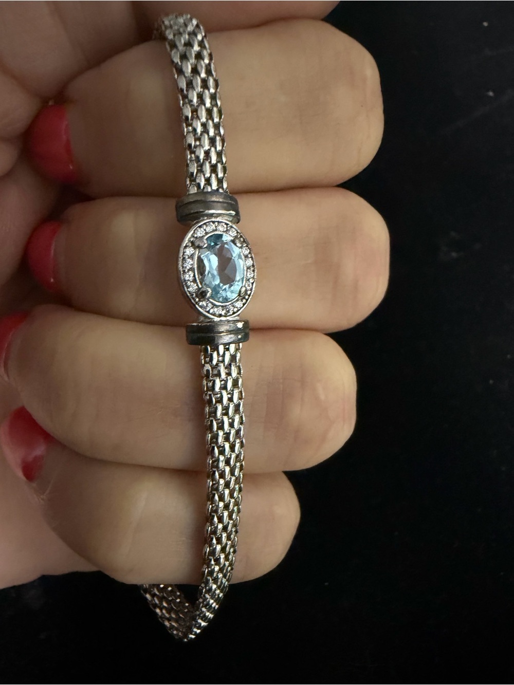 Dyadema 925 Sterling silver blue topaz bracelet